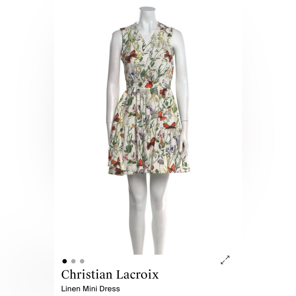 Christian Lacroix Multicolor Floral Mini Dress - linen
